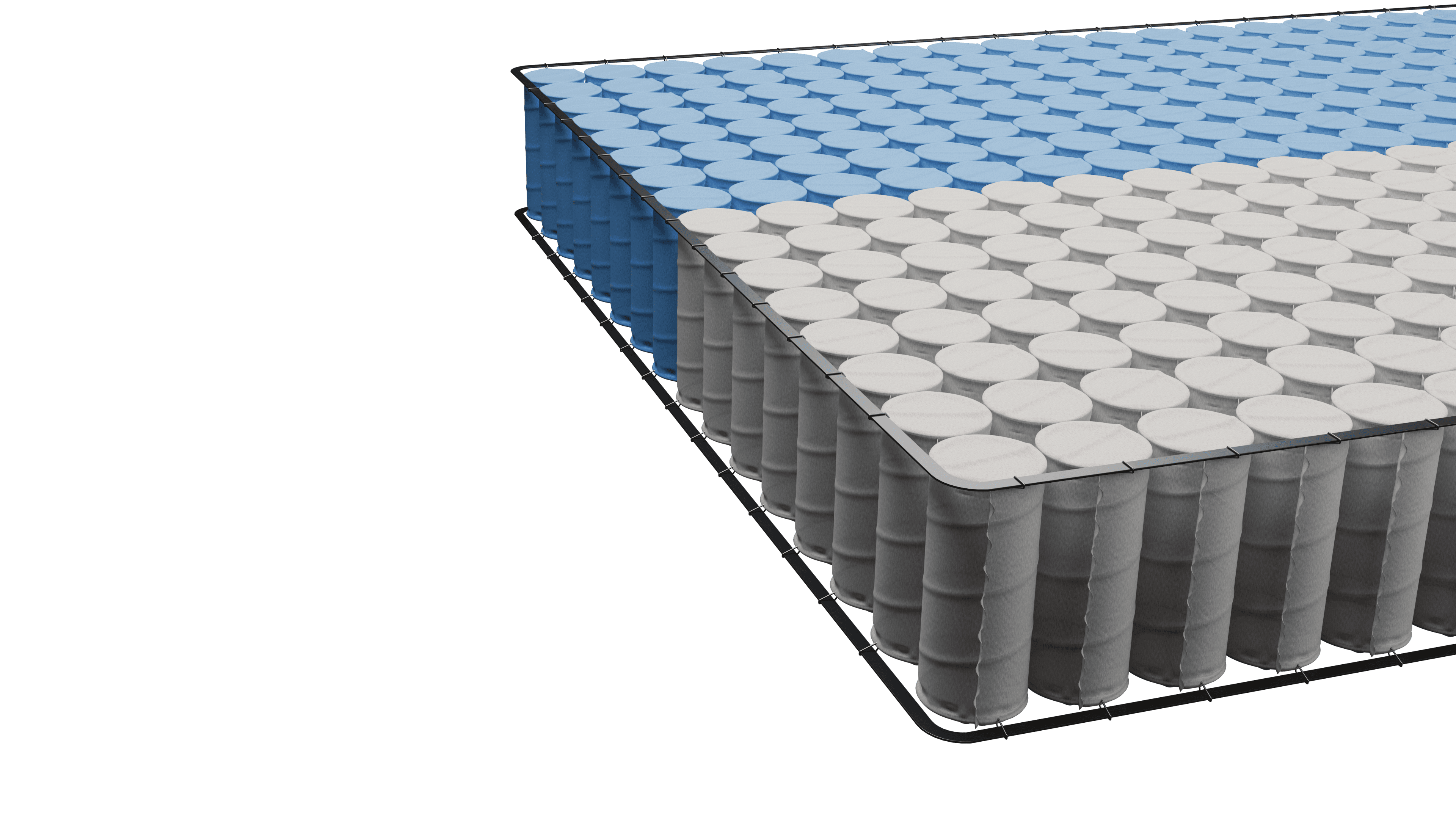 Divided Comfort split firmness pocket spring unit